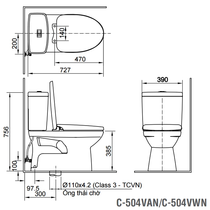 Bồn Cầu INAX C504VAN
