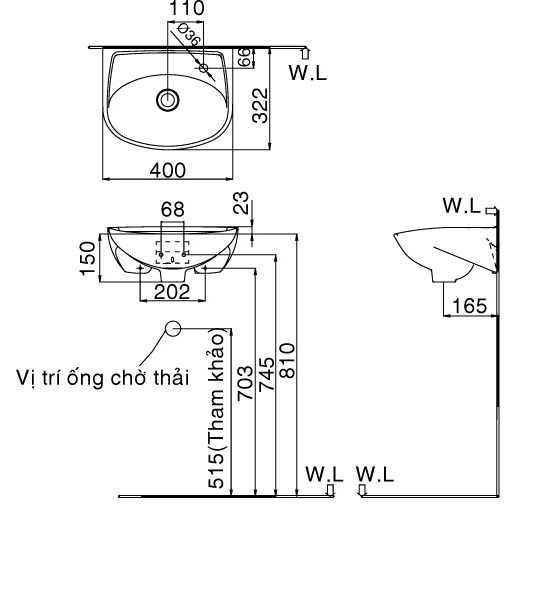 Chậu Rửa Lavabo Inax L-280V Treo Tường Cỡ Nhỏ